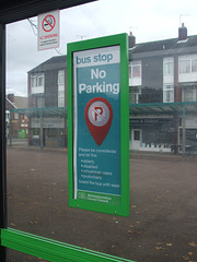DSCF4563 'Bus Stop, No Parking' sign in Calverton - 11 Sep 2018