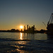 Sonnenuntergang am alten Industriehafen Venedig