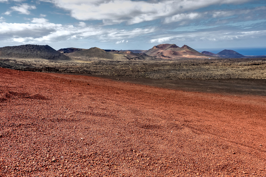 2021 Lanzarote, volcanic landscape and lava desert in Parque Nacional de Timanfaya