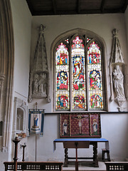 barnack church, hunts  (24) c16 s.e. chapel with c19 clayton and bell glass c.1861