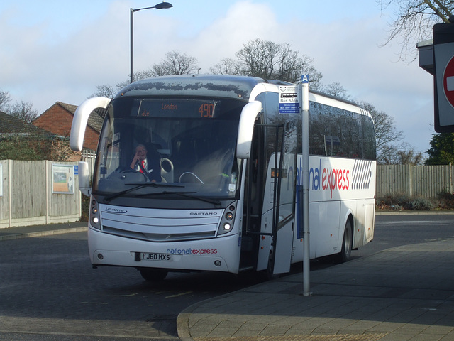 DSCF6675 Chenery FJ60 HXS (National Express livery) 18 Jan 2015