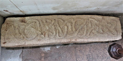 barnack church, hunts  (26) c10 coffin lid with saxon or viking interlace