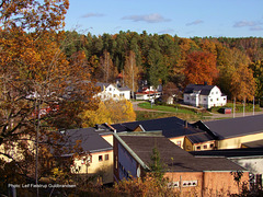 Autumn view from Håverud 25.Oct.2015. 58°49′15″N 12°24′38″E(approx. address: Akveduktvägen 3, 464 72 Håverud, Sverige)