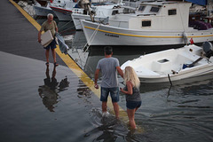 People found themselves wading