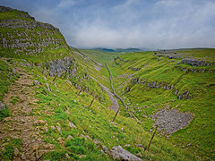 Wonky fence on the moors behind Malham Cove