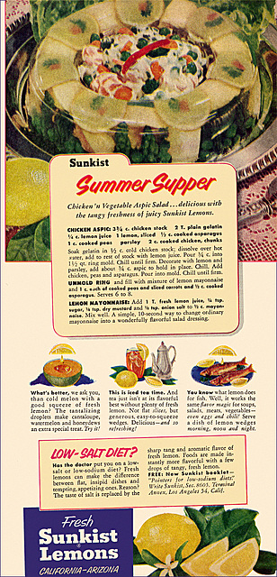 Sunkist Lemons Ad, 1953