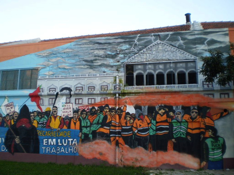 Mural of 40th anniversary of 1974 revolution.