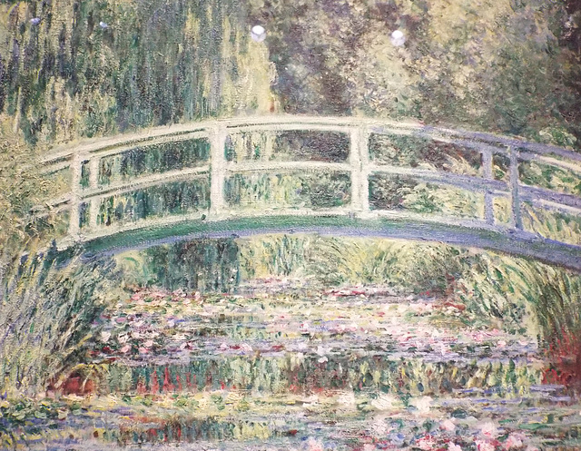 Detail of Waterlilies and Japanese Bridge by Monet in the Princeton University Art Museum, April 2017