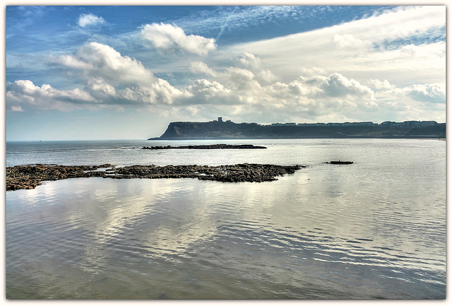 Scarborough Castle across North Bay - North Yorkshire