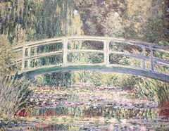 Detail of Waterlilies and Japanese Bridge by Monet in the Princeton University Art Museum, April 2017