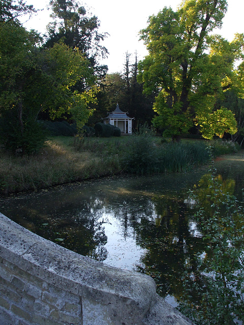 Wrest Park: Chinese Temple from Chinese Bridge 2011-10-03