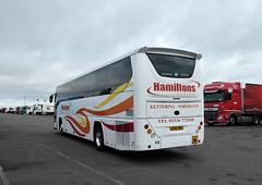 Hamiltons Coaches AA66 UKA (YX66 WPD) at Cambridge Services (A14) - 8 Aug 2021 (P1090326)