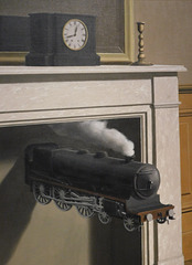 Detail of Time Transfixed by Magritte in the Metropolitan Museum of Art, January 2022