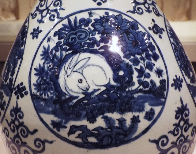 Detail of the Ming Dynasty Vase with Rabbits in the Metropolitan Museum of Art, August 2023