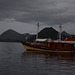 Indonesia, Evening on the Sea among the Islets of Komodo National Park (Migration of Flying Foxes)