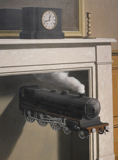 Detail of Time Transfixed by Magritte in the Metropolitan Museum of Art, January 2022