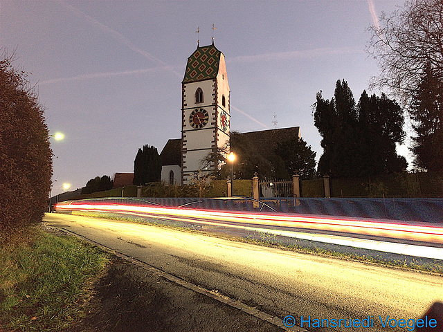 Bergkirche von Neunkirch 8213   Kurz nach Sonnenuntergang