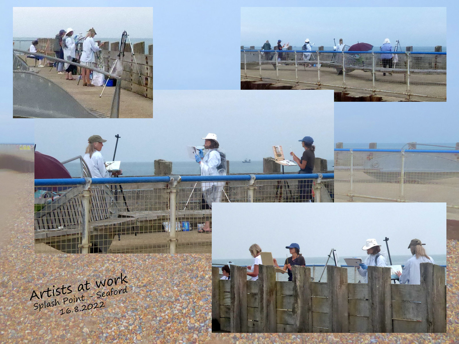 Artists at work Seaford beach 16 8 2022