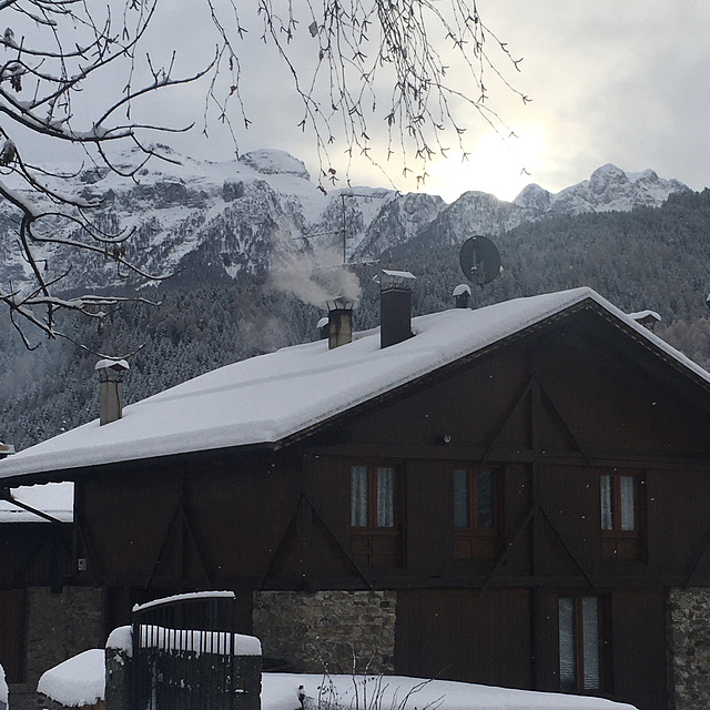 Smoking chimney.