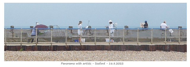 Panorama with artists Seaford 16 8 2022