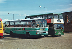 Norfolk Green VRC 608Y and Eastern Counties 347 (OSG 67V) in King’s Lynn – 14 Jul 1997 (361-07)
