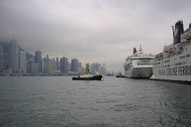 Cruise Ships On Hong Kong Harbour