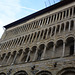 Italy, Arezzo, Colonnade of the Facade of the Church of Santa Maria della Pieve