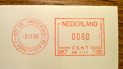 Dutch franking machine impression – Hasler Mailmaster