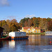 Autumn view from Håverud 25.Oct.2015. 58°49′10″N 12°24′59″E (approx. address: Kanalvägen 4, 464 72 Håverud, Sverige)