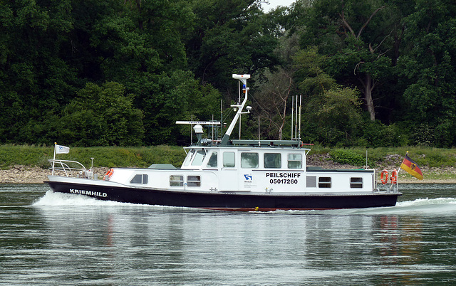 Peilschiff KRIEMHILD bei Neuburgweier am Oberrhein