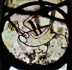brinklow church, warks (19)c15 bird and butterfly glass roundel