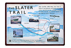 The Slater Trail plaque on South Hill Barn - Seaford Head - 20.4.2016