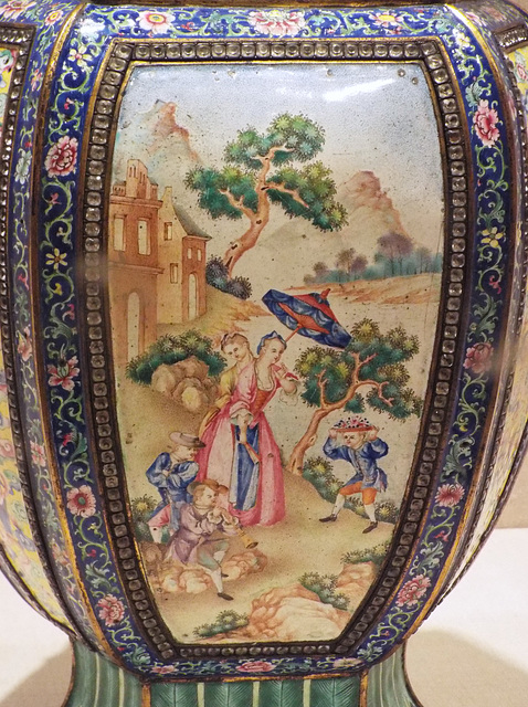 Detail of a Vase with European Women and Children in the Metropolitan Museum of Art, August 2023