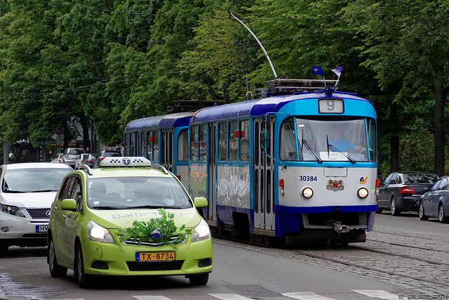 Taxi nach dem Mittsommerfest in Riga (© Buelipix)