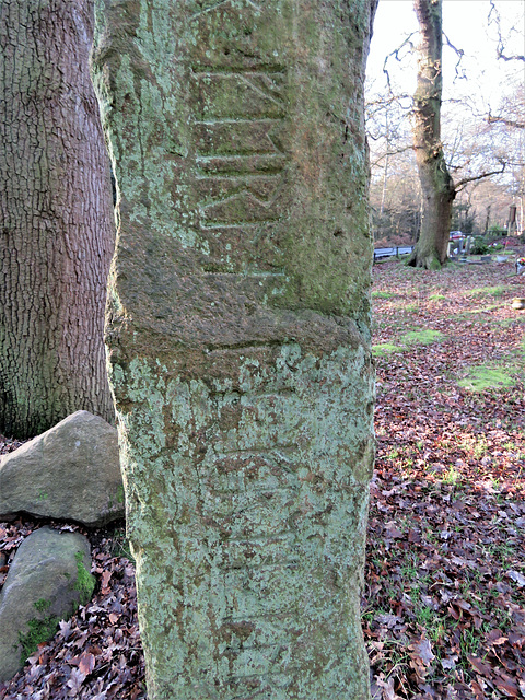 high beech church, essex,  rune detail of c20 tomb of george darnell shenton +1941