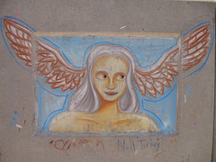 Daughter's chalk art at Redondo Seawall