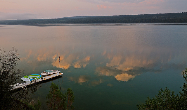 Another view from our deck at 5:30 am. Lac La Hache, BC