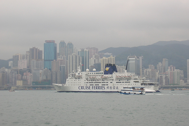 Cruise Ship On Hong Kong Harbour