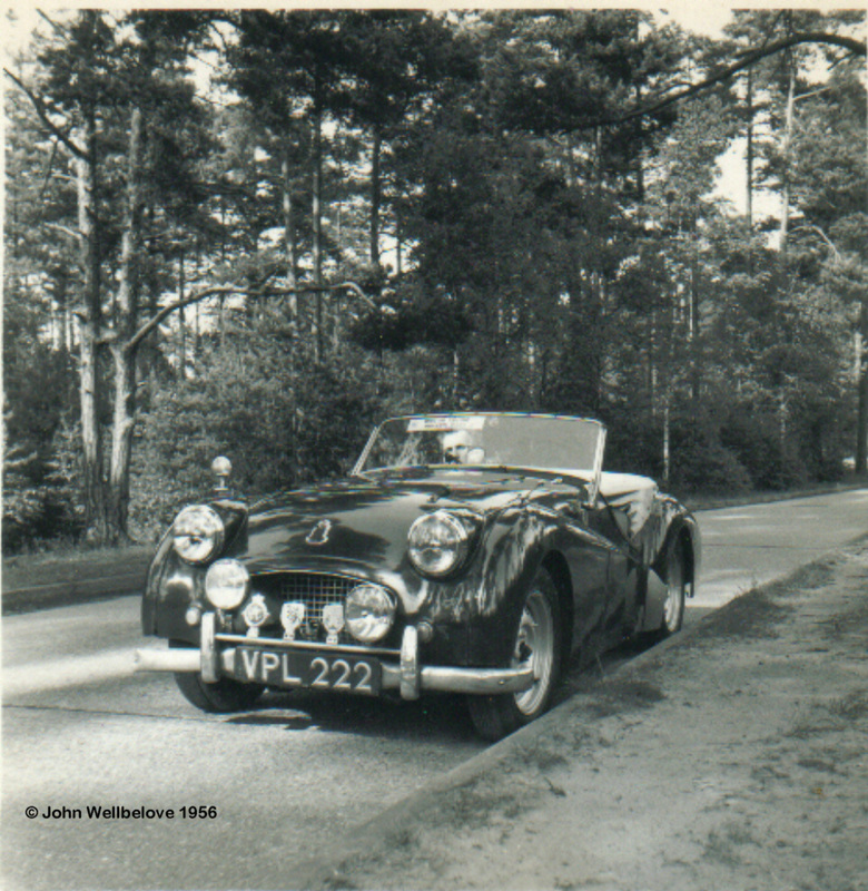 Triumph TR2 1954 in Oxshott Woods Surrey Opposites - Old
