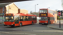 DSCF5894 Mulleys Motorways YN54 NXK and MUI 7924 (01 D 10204, LW51 ZDY) at Mildenhall -  22 Nov 2016
