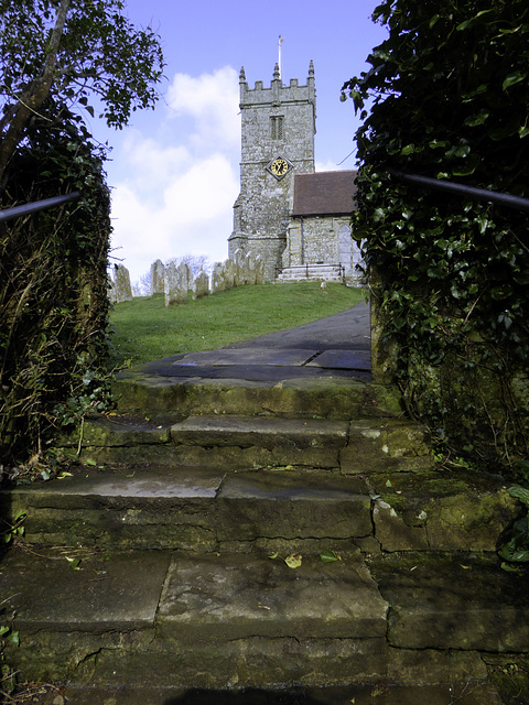 Isle of Wight - Godshill - at the top of the steps up to the church