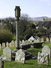 All Saints Church Godshill - the restored 15th century churchyard cross