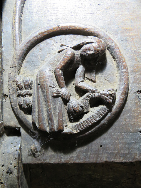 brampton church, hunts (22) c14 misericord harvest