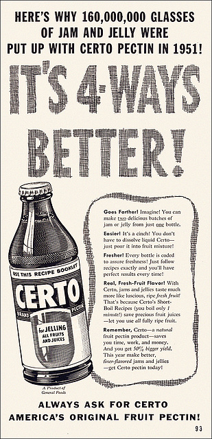 Certo Pectin Ad, 1952