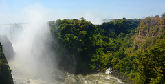 Zambia - Zimbabwe, Left Bank of the Zambezi River downstream from Victoria Falls