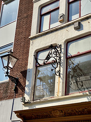 Remnant of a signboard of the Spiekerman umbrella shop