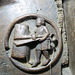 brampton church, hunts (26) c14 misericord shears and woolbale