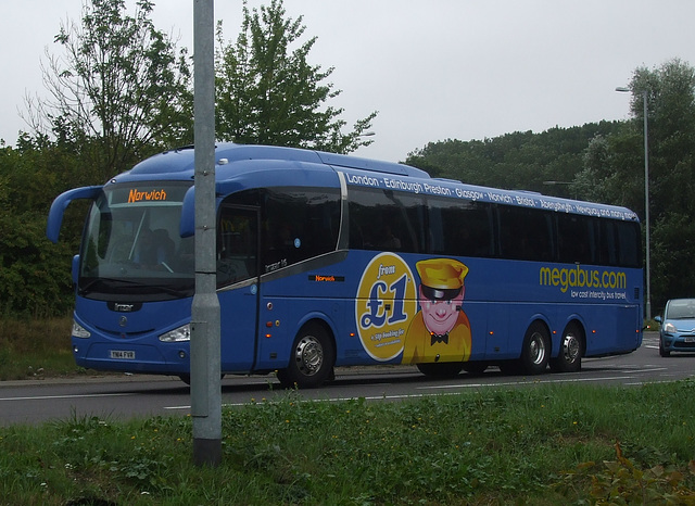 DSCF5232 Freestone’s Coaches YN14 FVR (with a lamp post) at Barton Mills - 17 Sep 2016