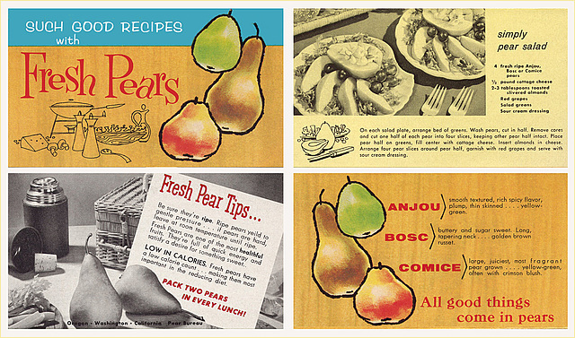 "Such Good Recipes With Fresh Pears," c1960