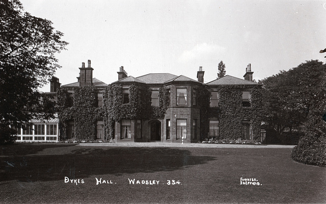 Dykes Hall, Wadsley, South Yorkshire (Demolished 1927)